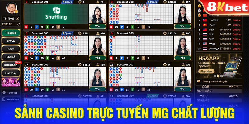 Sảnh casino trực tuyến MG chất lượng